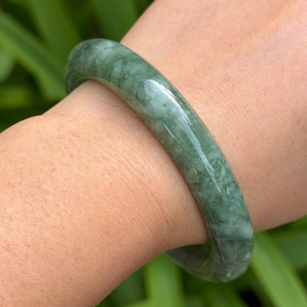 63mm inner diameter green xiuyu jade bangle 0733 - Picture 8 of 9